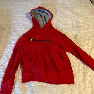 Red champion hoodie